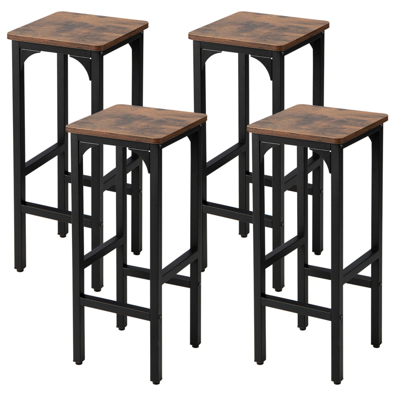 Gymax Set of 4 Industrial Bar Stools 28 Kitchen Breakfast Bar